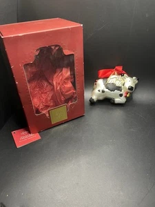 Lenox Yuletide Treasures Flying Animals Cow Glass Christmas Ornament - Picture 1 of 6