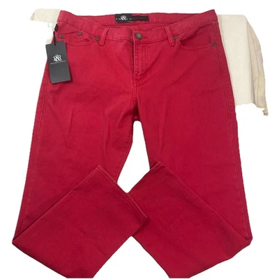 Pantalones de mezclilla rojos de pierna ajustada Rock & Republic Hamburg talla 16 nuevos con etiquetas Foto 1 de 4
