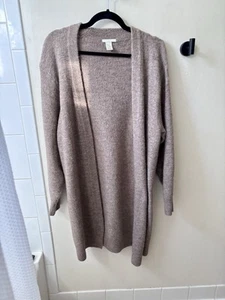 H&M Women’s Long Cardigan Tan Oversized Size Extra Small Cozy Soft - Picture 1 of 4