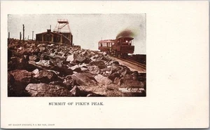 C1900s COLORADO SPRINGS / Cog Railway Postal Panorama "CUMBRE EN PIKE'S PEAK" - Imagen 1 de 2