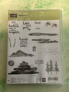 Rare New Stampin Up! WATERFRONT 146386 Stamp Cardmaking Set of 16 - Picture 1 of 2
