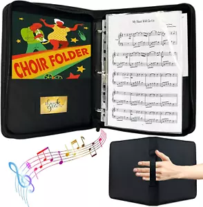 Choir Folder 40 Pages Sheet Music Binder Organizer with Hand Strap 3 Ring Choir - Picture 1 of 1