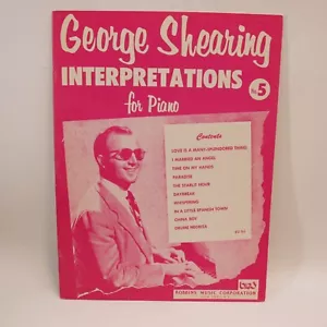 George Shearing Interpretations Piano No 5 Songbook Sheet Music Score Robbins - Picture 1 of 8