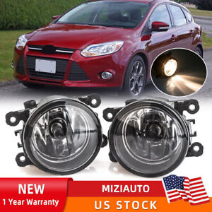 Front Clear Lens Bumper Fog Lights Lamps w/ H11 Bulbs For Ford Focus 2011-2015