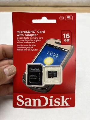 SanDisk 16 GB MicroSDHC CARD Easily Transfer Files or Storage - Image 1 of 2