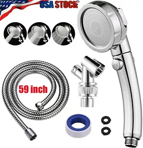 3 In 1 High Pressure Handheld Shower Head Massage Spa Detach With Hose 59” - Picture 1 of 12