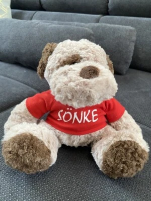 Stofftier Kuscheltier Plüschtier HUND SÖNKE M. NAME mbw Minifeet Geschenk Geburt
