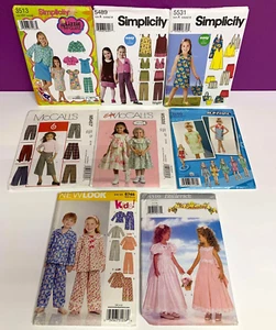 Lot of 8 Simplicity New Look Kids Children Clothes Sewing Patterns UNCUT 3 4 5 6 - Picture 1 of 2