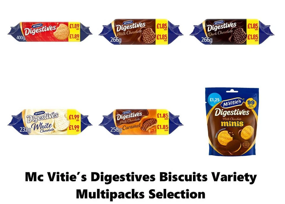 McVities Digestives Biscuits Variety Selection Different Sizes PACK OF 6, 12, 15 - Image 1 of 1
