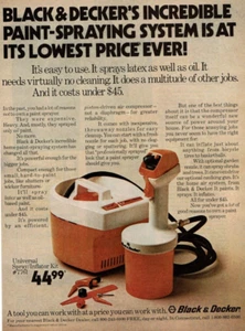 Anuncio impreso vintage 1975 Black & Decer's increíble kit de sistema de pulverización de pintura 7761 - Imagen 1 de 2