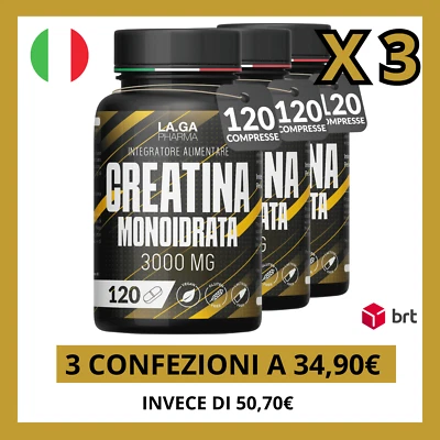 Creatina, PROMO 3 CONF. Creatina Compresse 360. Creatina Monoidrata, ITA - Immagine 1 di 4