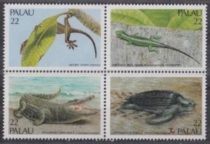 F-EX42170 PALAU MNH 1986 GECO LUCERTOLA COCCODRILLO TARTARUGA SKIN. - Foto 1 di 1