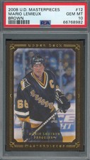 Mario Lemieux 2008 Upper Deck Masterpieces Brown Hockey Card #12 Graded PSA 10