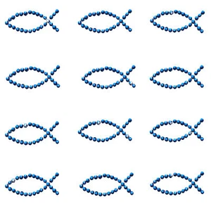 Fisch Sticker Strass Steine Königsblau Deko - Kommunion Taufe Deko Tischdeko - Bild 1 von 1