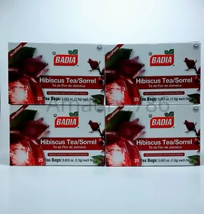 Badia entkoffeinierte Hibiskus-Teebeutel, 25 Stück (4 Packungen, 100 Teebeutel) - Bild 1 von 9