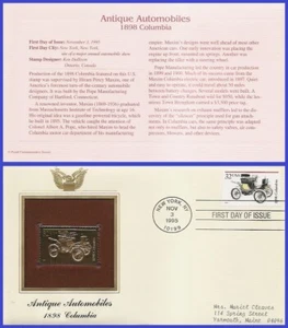 USA2 #3021 ADDR RÉPLICA DORADA FDC "1898" Columbia - Imagen 1 de 1