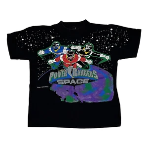 VINTAGE 1998 SABAN'S POWER RANGERS IN SPACE SHORT SLEEVE T-SHIRT YOUTH LARGE 7 - Picture 1 of 5