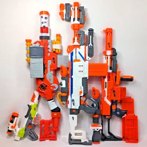 NERF Lot: Orange Stryfe, Scravenger, Modulus & Regulator – Rare Orange Stryfe! - Foto 1 di 14