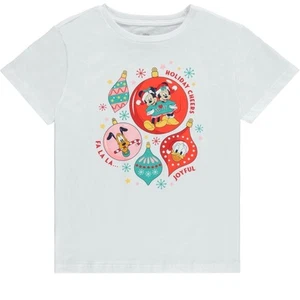 Disney Mickey Mouse Christmas Girls Short Sleeve T-Shirt- Minnie Mouse... - Picture 1 of 8