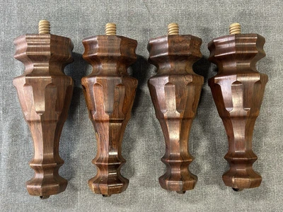 4 Antique Victorian Rosewood Piano Table Legs Architectural Salvage Restoration - Image 1 of 4
