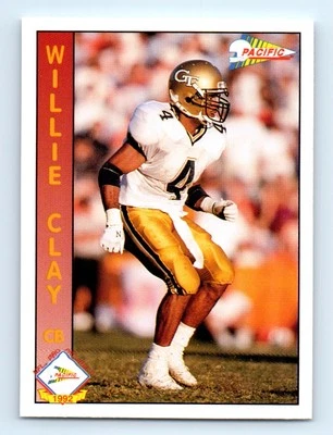 1992 Pacific Willie Clay RC Georgia Tech Yellow Jackets #330 - Image 1 of 2