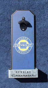 Chevy Service Wall Mounted Bottle Opener Accessory Bowtie Garage Truck Shop GM - Picture 1 of 9