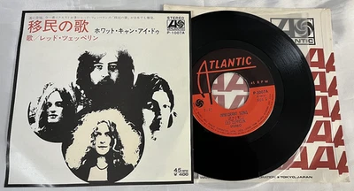 Led Zeppelin Immigrant Song Hey Hey Japan 7” Single Picture Sleeve Vinyl P-1007A - Image 1 of 4