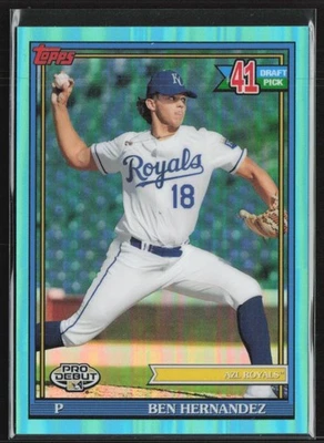 Ben Hernandez 2021 Topps Pro Debut Chrome Aqua Refractor /75 #PDC-178 AZL Royals - Image 1 of 2
