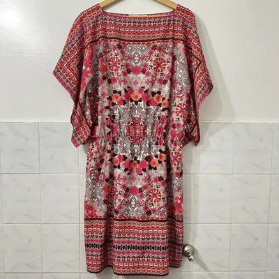 Vestido Maggy London 12 Rosa Floral Hada Femenino Bohemio Ligero Caftán Foto 1 de 4