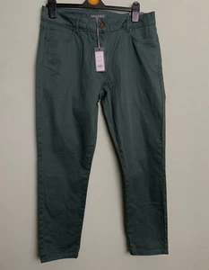 Laura Ashley Green women Chino Trousers Tapered Stretch Button Zip Fly Size 16 - Picture 1 of 6