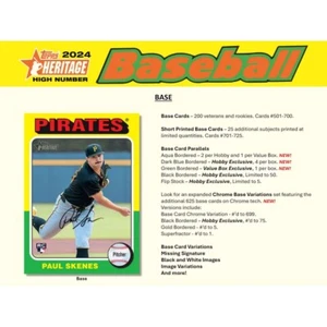 2024 Topps Heritage High Number Complete Set #501-700 - No SPs - Bild 1 von 3
