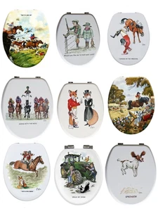 Looprints Soft Closing Illustrated Funny Picture Wooden Novelty Toilet Seats