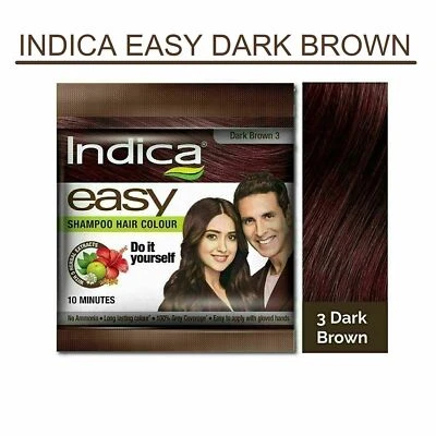 (Pack de 5) Champú Indica Easy color de cabello marrón oscuro 25 ml cada uno Foto 1 de 4