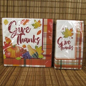 Give Thanksgiving tovaglioli di carta cena asciugamani ospiti foglie autunnali 20 - Foto 1 di 7