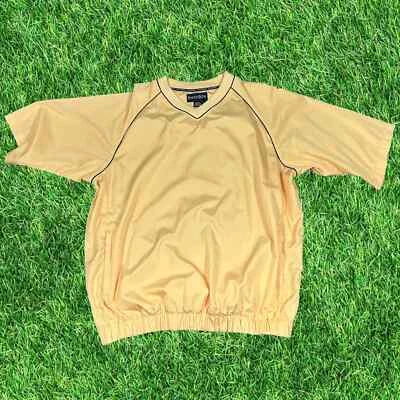 Footjoy Hombre L Manga Corta Corta Corta Corta Corta Cuello en V Pullover Amarillo Foto 1 de 4