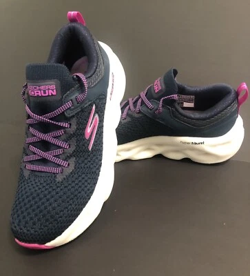 Womens SKECHERS GORUN SWIRL TECH DASH CHARGE Blue Navy Pink MESH Shoes - Image 1 of 4