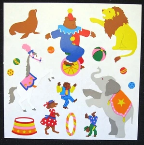 Mrs Grossman Vintage 6 x 6 inch Sticker Sheet 'Circus' (c-1993) - Picture 1 of 2