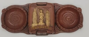 Vintage NEW YORK CITY NYC USA Syroco Souvenir Zigarettenhalter & doppelter Aschenbecher - Bild 1 von 7