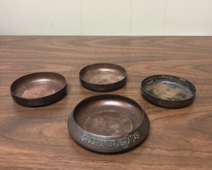 Otto Heintz Sterling On Bronze Burroughs Advertising Detroit Nesting Ashtray Set - Picture 1 of 2