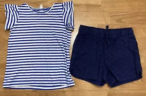 Girls Crewcuts & Cat & Jack taglia 6 - top a righe blu royal con occhielli navy - Foto 1 di 7
