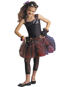 Child's Girl's 80s Punk Diva Dress Costume Large 12-14 - Picture 1 of 1