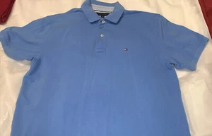 Tommy Hilfiger Polo Azul Camisa 2 Botones Hombre Manga Corta Camisa, Talla L Usada - Imagen 1 de 8