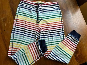 Primary Unisex Erwachsene Bio Pyjamahose Regenbogen Streifen weiß Gr. Large - Bild 1 von 5