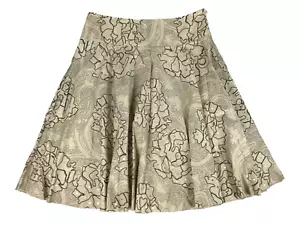 Target Skirt Beige Size 14 Brown Flare Sequins Cotton Knee Length Vintage Y2K - Picture 1 of 11