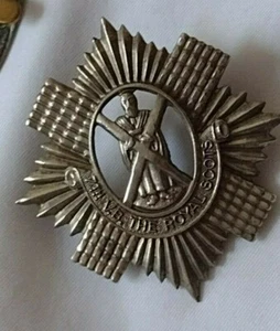 7th Volunteer Battalion The Royal Scots Cap Badge White Metal 2 Lugs ANTIQUE Org - Picture 1 of 12