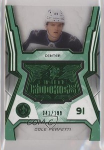 2021-22 SPx Finite Rookies Green /199 Cole Perfetti #F-47 Rookie RC