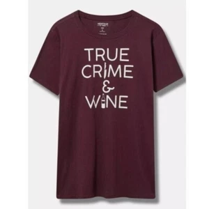 Torrid True Crime & Wine klassische Passform Heritage Jersey Rundhalsausschnitt T-Shirt 2X neu mit Etikett - Bild 1 von 8