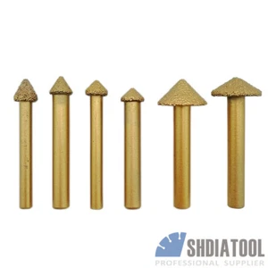 5pcs CNC Vacuum Brazed Diamond Engraving Bits For Stone Carving Tools granite - Picture 1 of 14