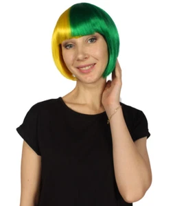 Two-tone Yellow and Green Short Bob Wig HW-3271 - Picture 1 of 10