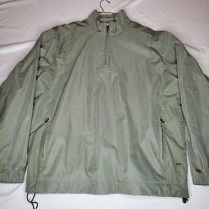 IZOD X.F.G. Windbreaker 1/4 Zip Pullover Green Pockets Mens XL 26x30 GOLF JACKET - Picture 1 of 18